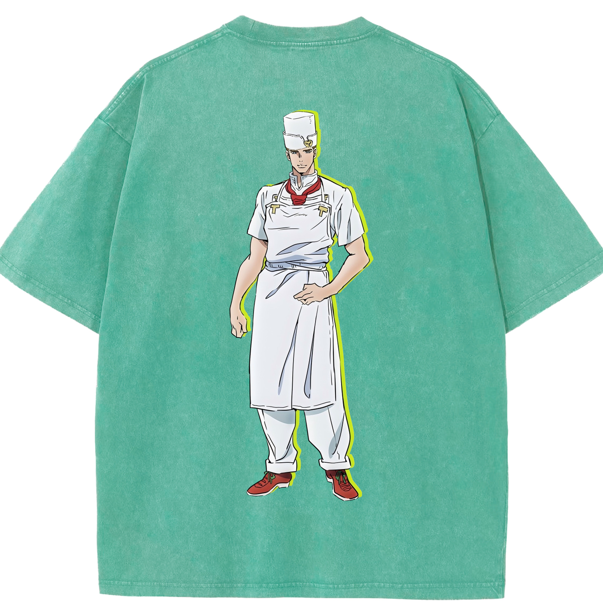 （画像用） ジョジョの奇妙な冒険 Tonio Trussardi JoJo's Bizarre Adventure トニオ?トラッサルディ 綿100% ヴィンテージ風 半袖Tシャツ（背面プリント）
